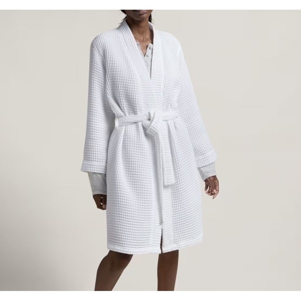 Parachute Waffle Robe 100% Turkish Cotton White Hotel Style Bathrobe Size Medium
